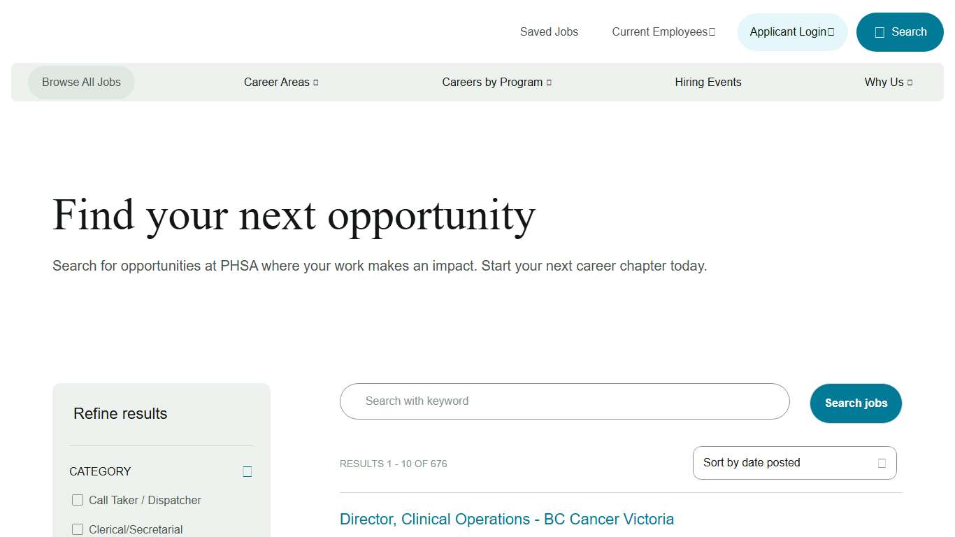 Browse all Jobs Working at Provincial Health Services Authority Careers at PHSA